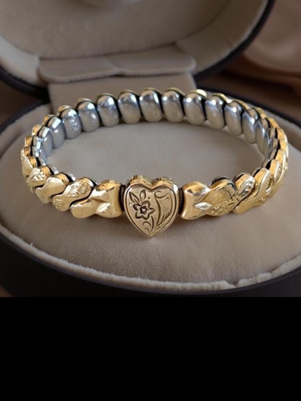 WWII Sweetheart Gold Filled Expansion Bracelet – Foster 12K GF, Petite Fit 4-5” - Picture 3 of 16